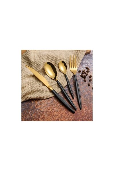 OEM 24-piece stainless steel cutlery set, Grunberg BL386BG24 (gold+black)