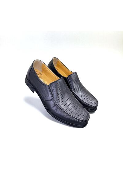 Desimod Genuine Leather Inside and Outside Perforated Summer Full Orthopedic Soft Sole Comfortable Wear Men's Shoes