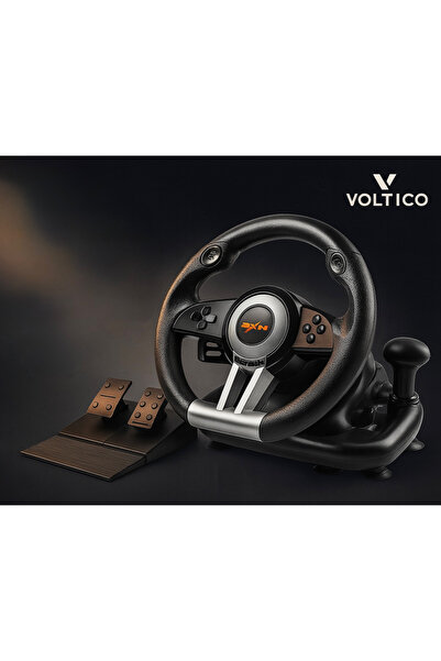 Voltico Direksiyon Seti – 270° Dönüş, Titreşimli Sürüş, Pedal & Vitesli – PS4, PS3, Xbox One/S/X ve PC