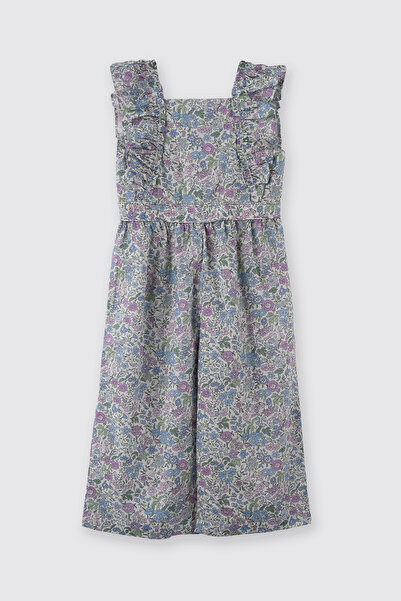 Made With Liberty Fabric Liberty Kumaş Çiçek Desenli Kız Bebek Salopet