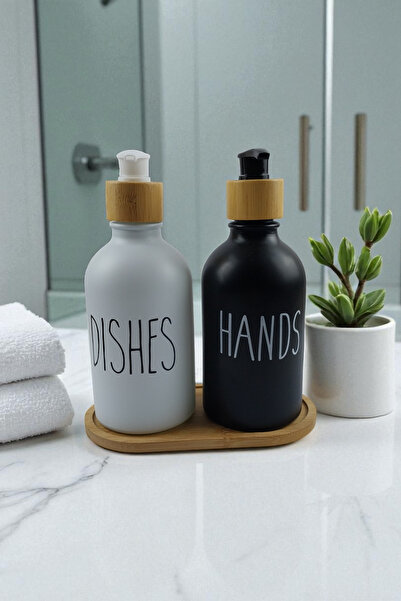 2'li MUTFAK BANYO SIVI SABUNLUK 500ml + 500ml Bambu Tepsili