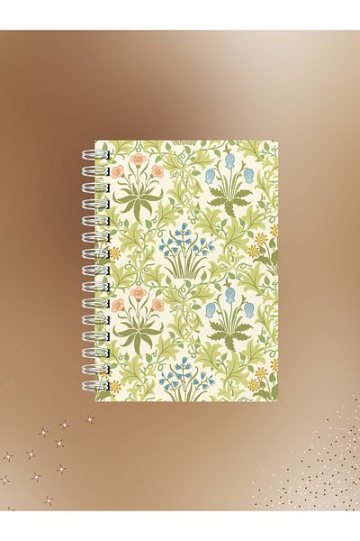 Ez&Tu Stıcker Nostalgic Pattern Notebook – Lined Wire Spiral |   60 Sheets-120 Sheets