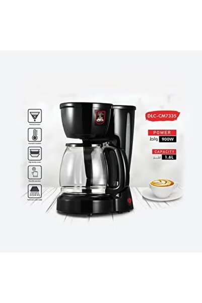 DLC ماكينة قهوة كهربائية سعة 1.6 لتر وقوة 900 واط