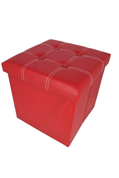 OEM Folding Ottoman with Storage Space, 38x38x38 cm, Grunberg TB54 (Red)