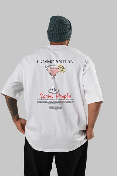 Ankhises Cosmopolitan Cocktail Printed Oversize T-Shirt Men Women 100% Cotton Crew Neck Tshirt