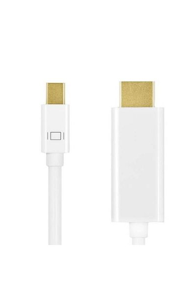 LogiLink Cablu DisplayPort - HDMI, HDMI mufa, mini DisplayPort mufa, 1m, alb,
