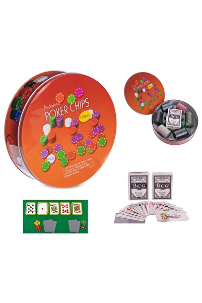 ehobim Rakamlı Poker Çipi Oyun Seti Metal Kutulu 120 Poker Fişi