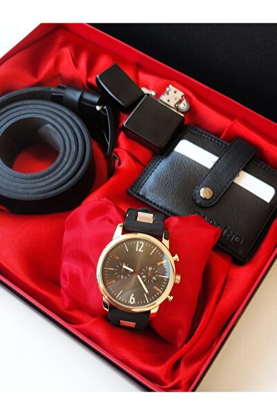 arpat time saat aksesuar 4 PARÇA ERKEK SAAT SETİ ; SAAT, KEMER, CÜZDAN, ÇAKMAK