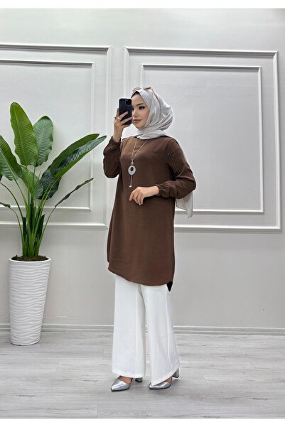 moda acar Ayrobin Fabric Stone Tunic