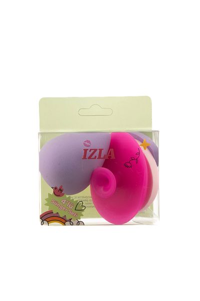 İzla Set of 4 Sponges with Brush Cleaner İzla534