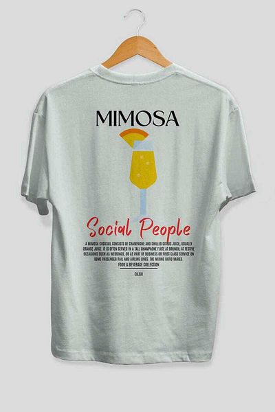 Ankhises Mimosa Cocktail Printed Oversize T-Shirt Men Women 100% Cotton Crew Neck Tshirt
