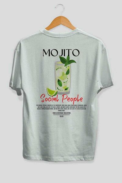 Ankhises Mojito Cocktail Printed Oversize T-Shirt Men Women 100% Cotton Crew Neck T-Shirt