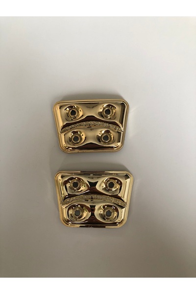 KumaşEvi Gold Vida Detaylı Ayakkabı Tokası – 6x4.5 cm Metal Görünümlü Dekorat...