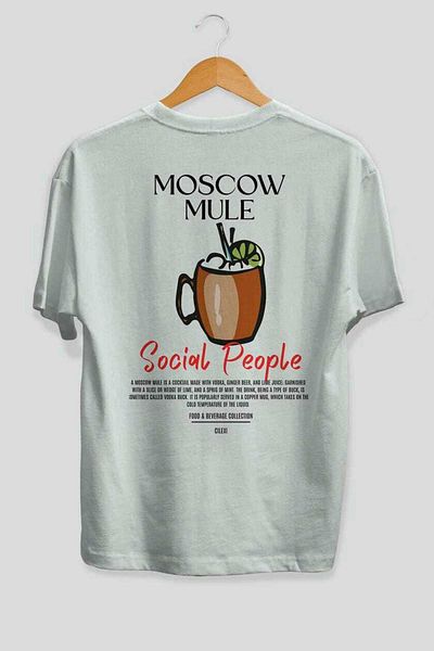 Ankhises Moscow Mule Cocktail Printed Oversize T-Shirt Men Women 100% Cotton Crew Neck Tshirt