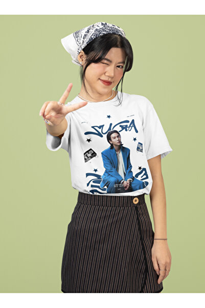 MAGORS Tricou BTS SUGA RAPPER K-POP 100% BUMBAC CU TEXTURA MOALE GOLIȚĂ pentr...