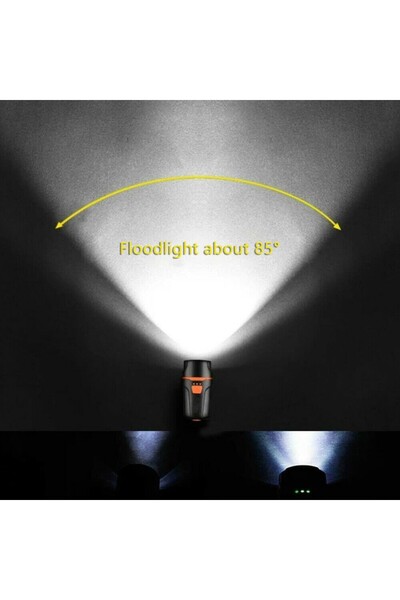 Carsons Professional orange headlight CS227, USB rechargeable, 6 lighting modes, black color