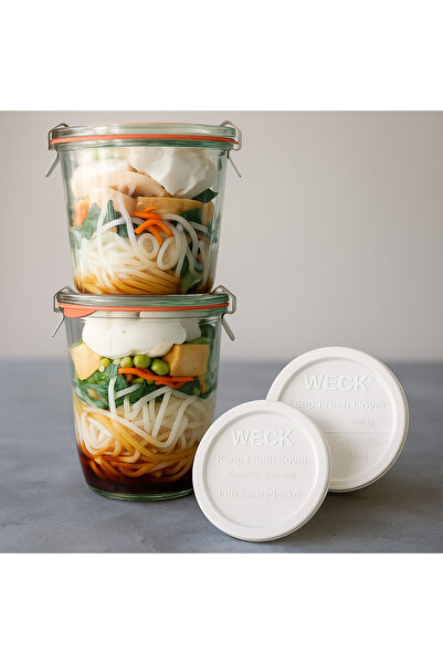 Weck 580 Ml Mold Set ( 2 Adet ) Plastik Kapak Hediyeli