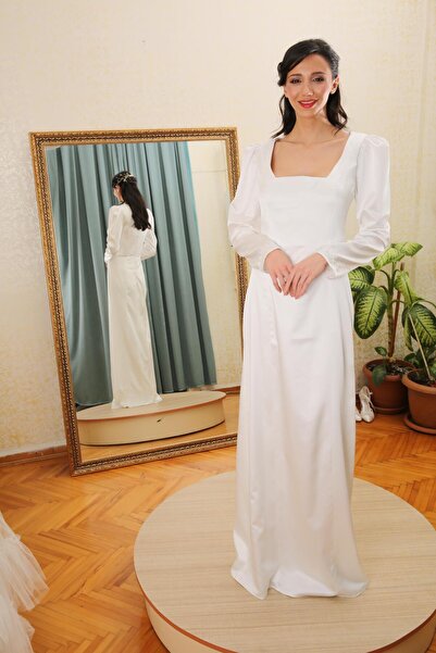 wisteriA KARE YAKA İŞLEMELİ UZUN KOL