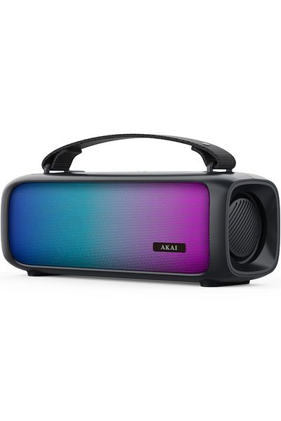 AKAI Boxă portabilă ABTS-08BK, Bluetooth, Radio FM, RGB, Negru