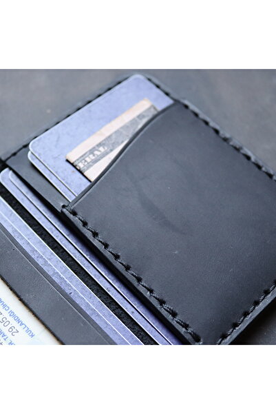 Derici Amca Genuine Leather Vertical Card Holder Wallet with Id Compartment