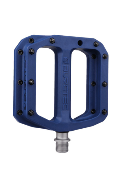 Burgtec Professional Pedals Penthouse MK4 with Replaceable Steel Pins, Chromoly Shaft, Blue