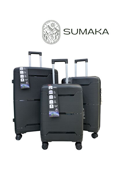 SUMAKA Luggage Travel Suitcase Trolley Bag - Set of 3 pcs - With Spinner Wheels (Silicone)