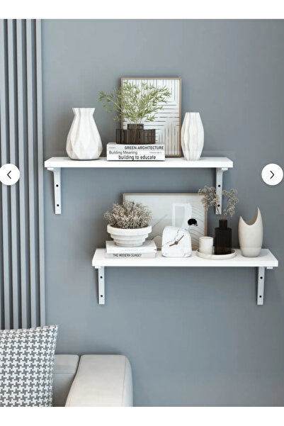 SevenHouse 2'li Plastik Ayaklı Duvar Rafı, Dekoratif Duvar Rafı, Kitaplık Duv...