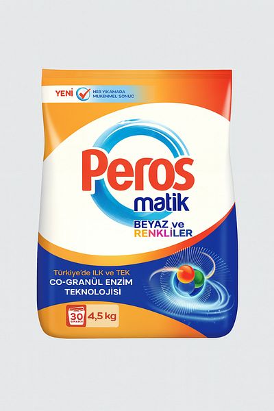 Peros بيروس مسحوق غسيل اوتوماتيك-- ابيض ملون 4.5 كيلو
