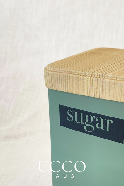 UCCO Set of 3 Metal Retro Storage Containers – Coffee Sugar Tea Food Jar Stylish and Modern Kitchen Organizer