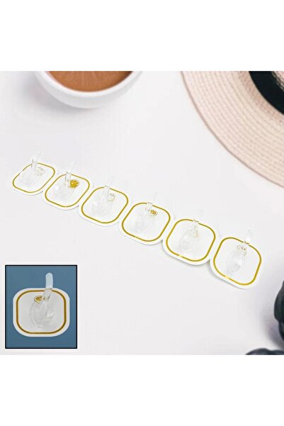 3B Trend شماعات ذاتية اللصق قابلة للسحب مكونة من 6 قطع باللون الأبيض