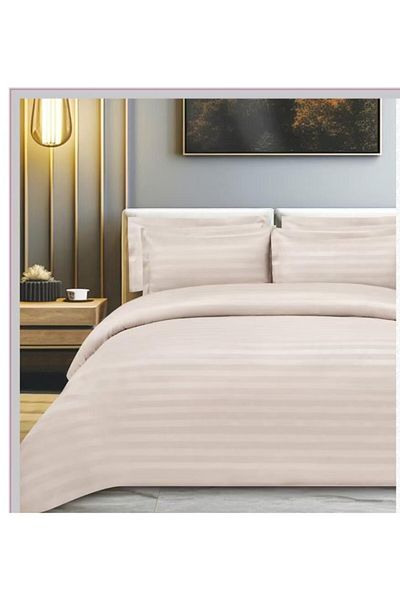 SNOOZYL طقم سرير مفرش نفرين فندقي فخم بتصميم مقلم من خامة القطن لتعيش رفاهية الفنادق مقاس 240*260 سم