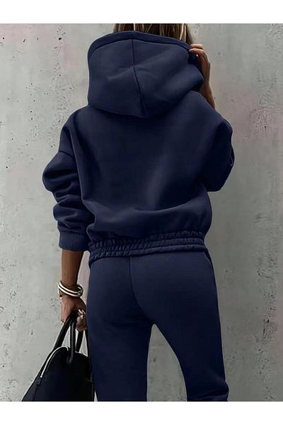 modamtn Women's Long Sleeve Hooded Bottom and Top Two Thread Hooded Tracksuit Set