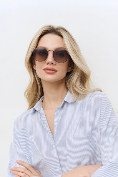 BAPPİR Pentagonal Metal Frame High Quality Sunglasses Black Coffee