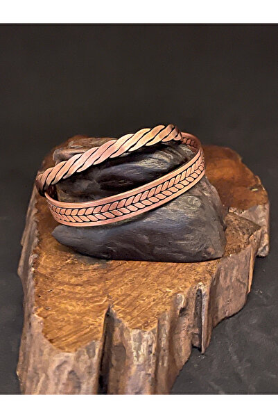 Rupen Kraft مجموعة من 2 سوار من النحاس النقي بنسبة 100% بنمط ملتوي 2 سوار من ...