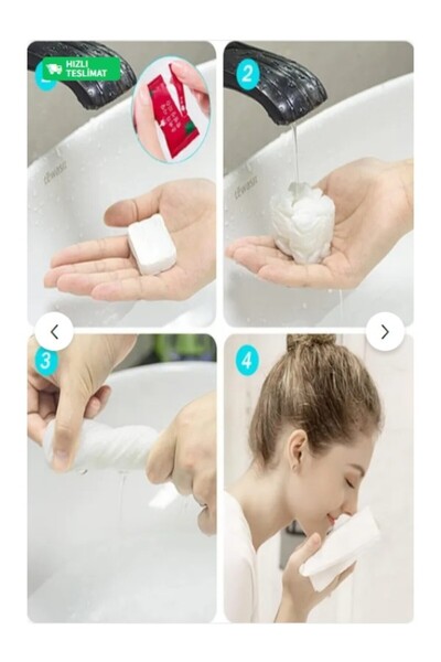 SOSYETEZGAHI Sıkıştırılmış 15 Adet Taşınabilir Seyahat Makyaj Temizleme Bezi-...