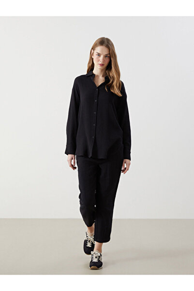 LC Waikiki Rovné mušelínové dámské kalhoty s elastickým pasem