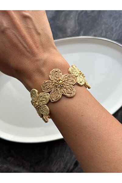 Nera Accessories Hasır Detaylı Kelepçe