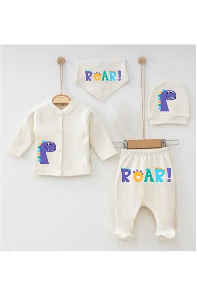bebekpare Baby boy hospital discharge set dinosaur roar