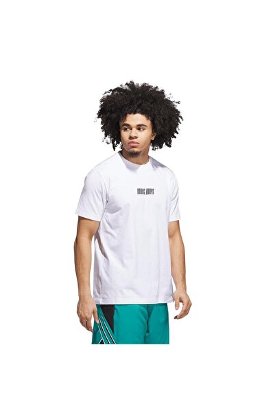 adidas Ανδρικό λευκό φούτερ HD NOVELTY T 1 JX1782