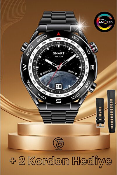 GÜMÜŞTEKNO SP4 49mm Akıllı Saat Tam Ekran Çelik Silikon Kordon Adımsayar & Na...