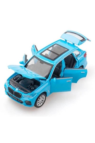 OEM Masinuta metalica mecanica, tip BMW X5, lumini si sunete, usi mobile, capota mobila, portbagajul mob