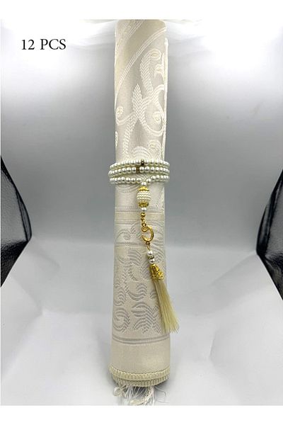 GIFT Syrian carpet with 12 arranged pearl rosary beads (full dozen)