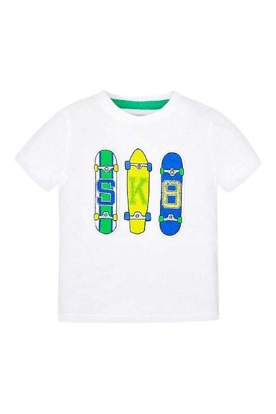MAYORAL Tricou băieți alb cu imprimeu