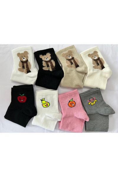 İBT Character Patterned Cotton Socks 8 Pairs
