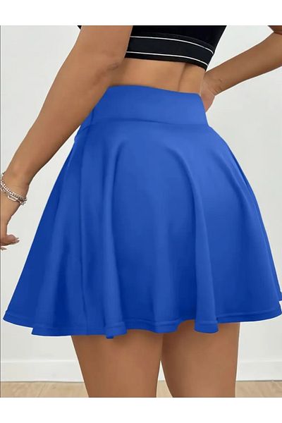 MAROVOAY High Waist Lycra Mini Flared Skirt