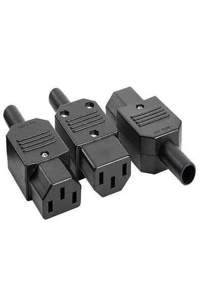 Generic 3Pcs AC250V 10A IEC320 C13 Female 3 Terminals Power Adapter Connector