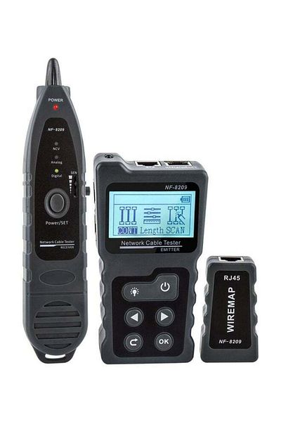Generic جهاز اختبار كابلات الشبكة LCD متعدد الوظائف NF-8209 باللون الرمادي