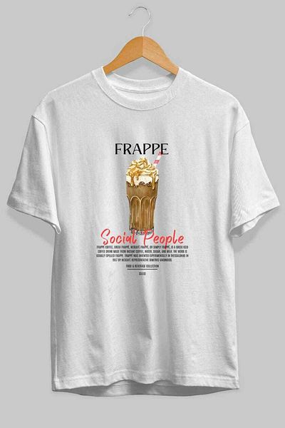 Ankhises Frappe Cocktail Front Printed Oversize T-Shirt Men Women 100% Cotton Crewneck Tee