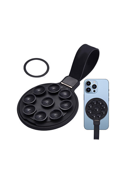 abnturk Manyetik Vantuzlu Telefon Tutucusu Siyah Vakkumlu Manyetik Telefon Tu...