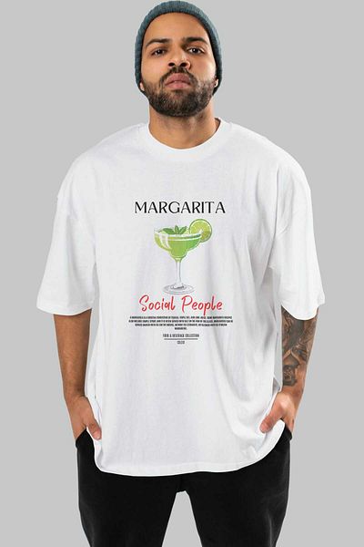 Ankhises Margarita Cocktail Front Printed Oversize T-Shirt Men Women 100% Cotton Crew Neck Tee Shirt